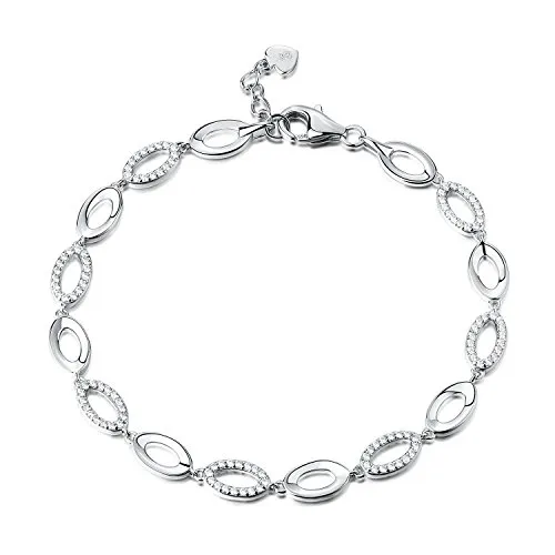 Diamond Treats Braccialetto Donna Anelli Ovali 19 cm Argento