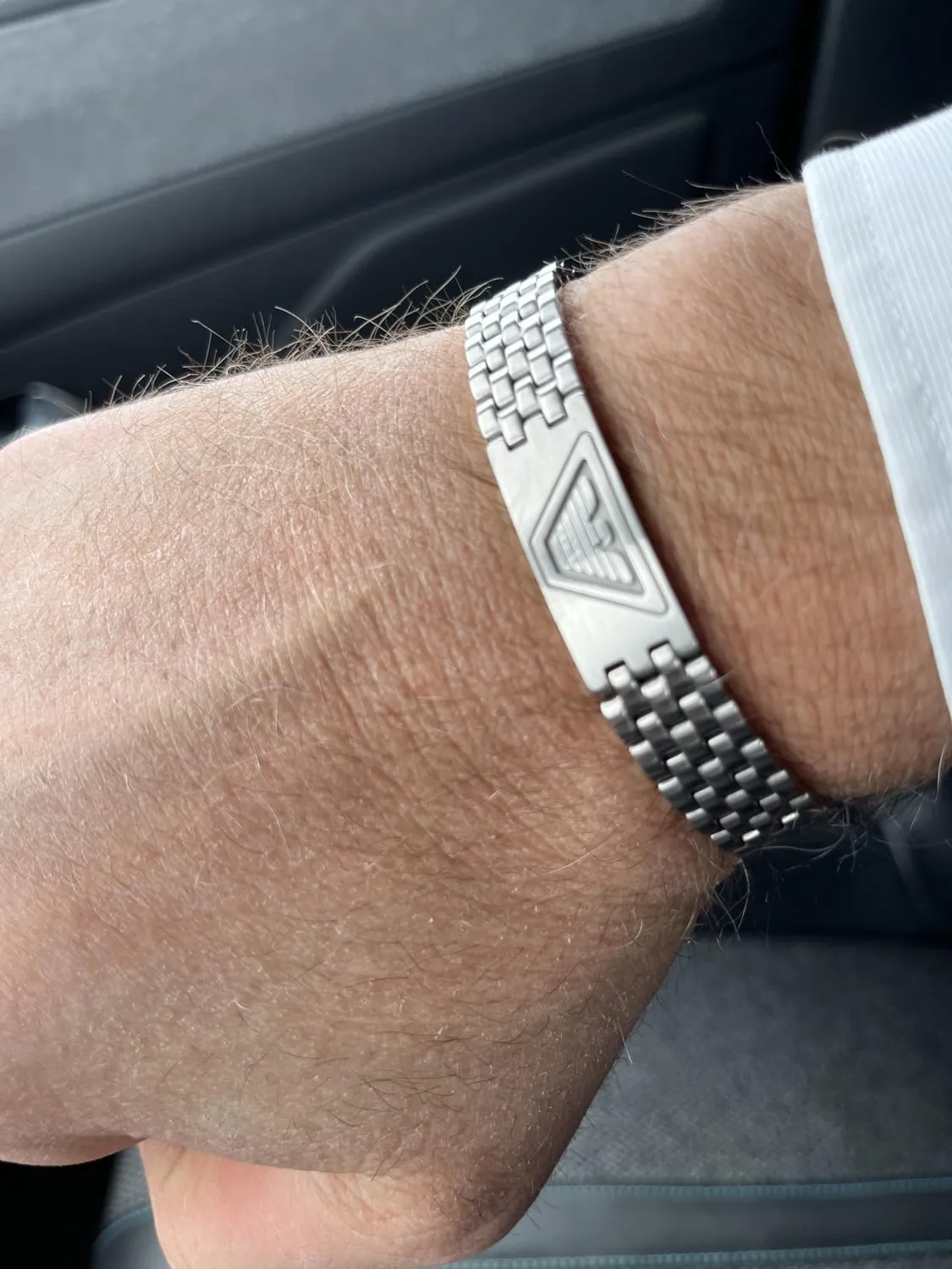 Emporio Armani Bracciale Uomo Acciaio Argento Maglie