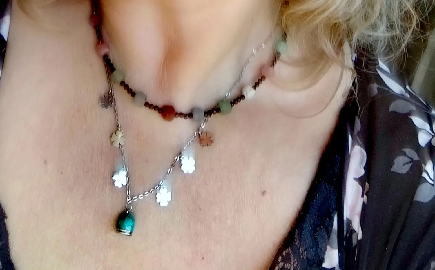 Dada Gioielli Capri Campanella Collana Turchese Quadrifoglio Acciaio