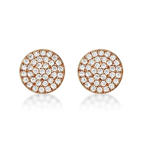 Diamond Treats orecchini disco argento 925 oro rosa zirconi