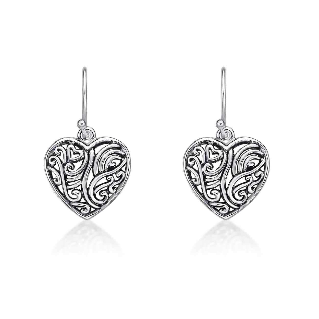 Diamond Treats Orecchini Cuore Oro Pendenti Argento 925