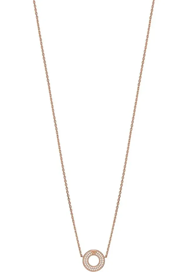 Emporio Armani Collana Donna con Ciondolo Oro Cremoso Argento