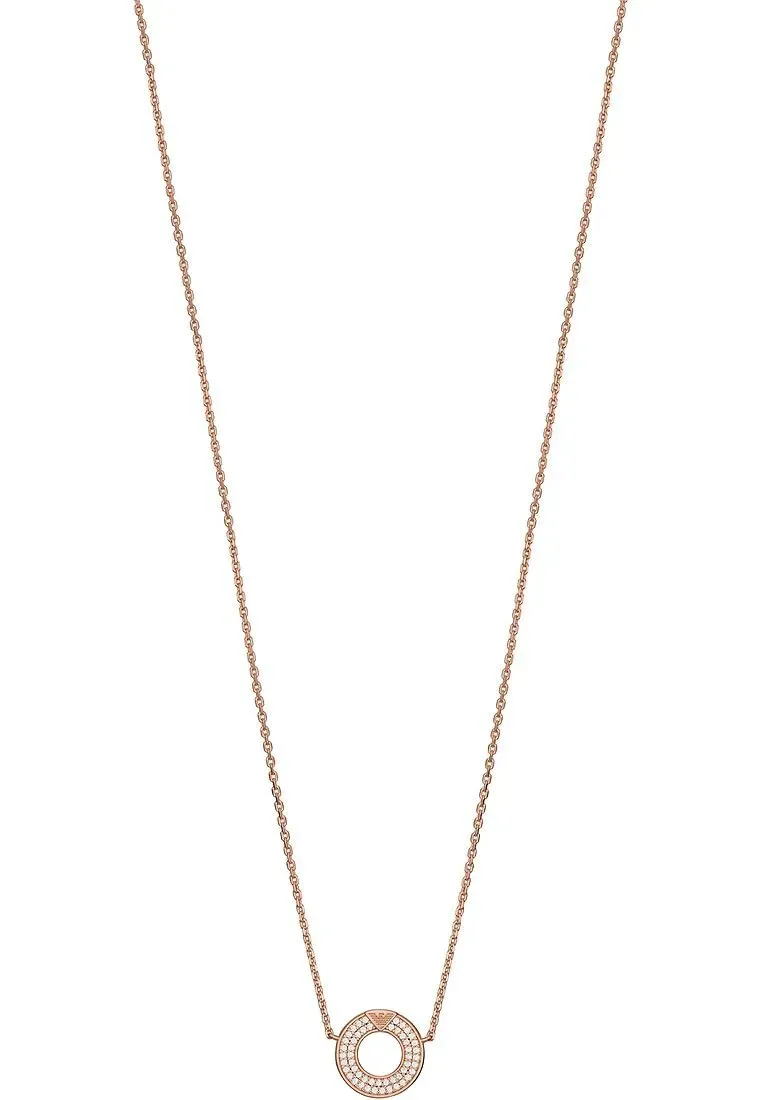 Emporio Armani Collana Donna con Ciondolo Oro Cremoso Argento
