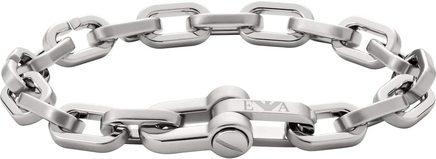 Emporio Armani Bracciale Uomo Acciaio Argento Maglie