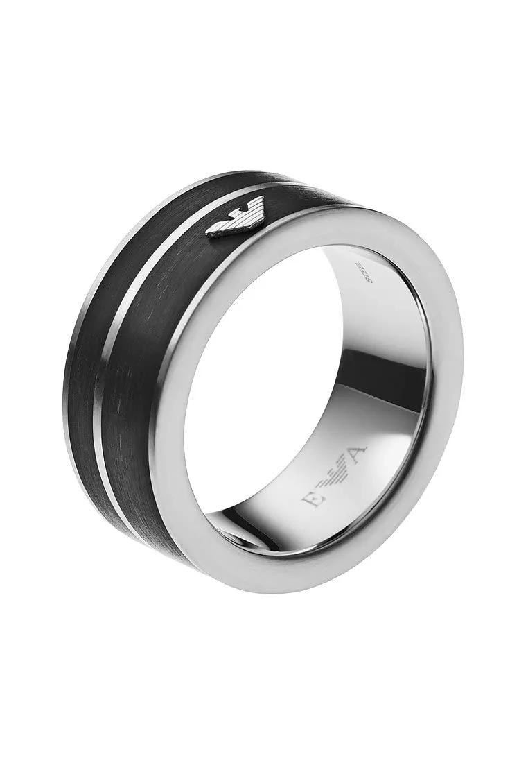 Emporio Armani EGS2032040 anello uomo acciaio nero