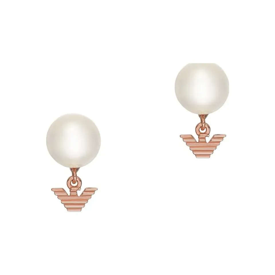 Emporio Armani Orecchini Oro Rosa Bianco Acciaio Donna