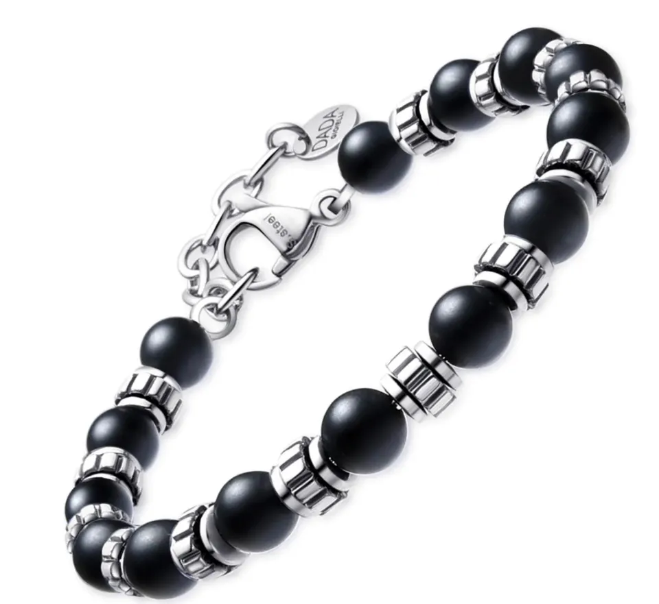 Dada Gioielli bracciale uomo agata nera 6mm pietra