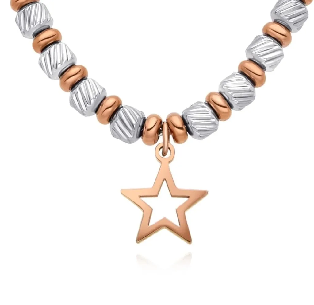 Dada Gioielli bracciale donna stella oro rosa e argento