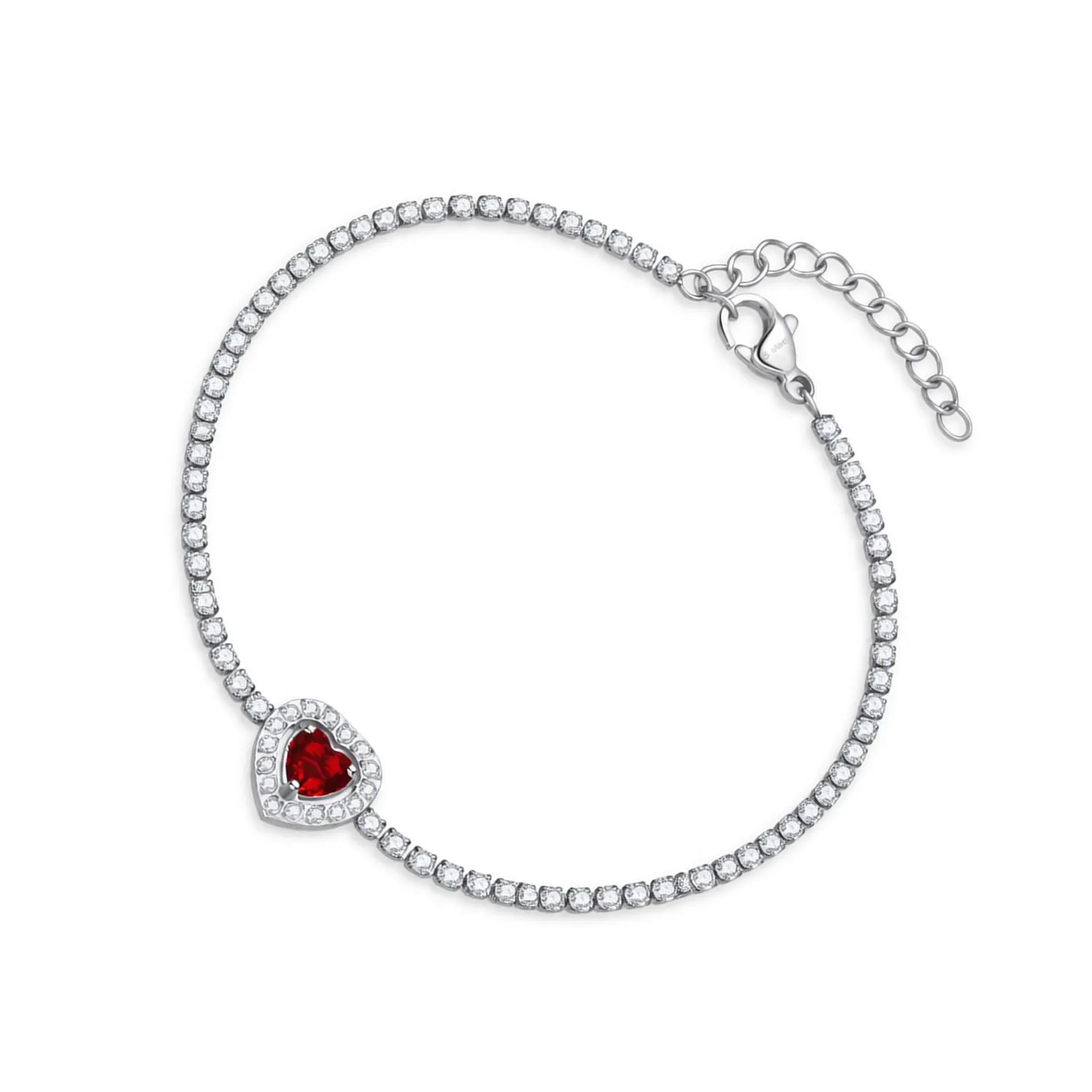 Dada Gioielli Tennis Cuore Bracciale Blu Zaffiro Acciaio