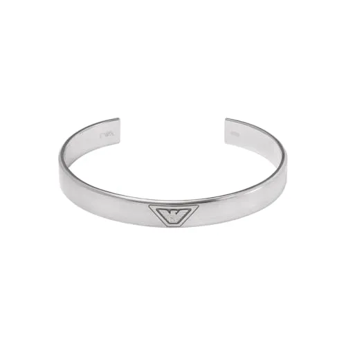 Emporio Armani Bracciale Bangle Aperto Uomo Argento Acciaio