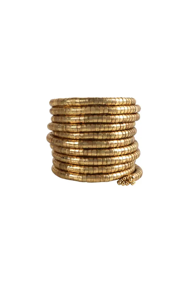 House of Tuhina Ahirani Bangle Spirale Oro rigido