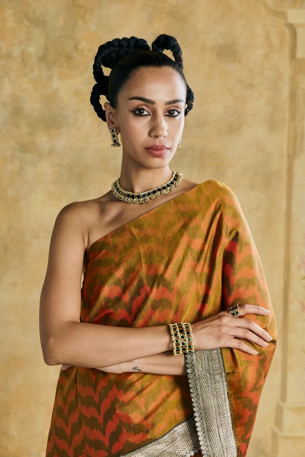 House of Tuhina Look 10 set gioielli verde 4 pezzi festa