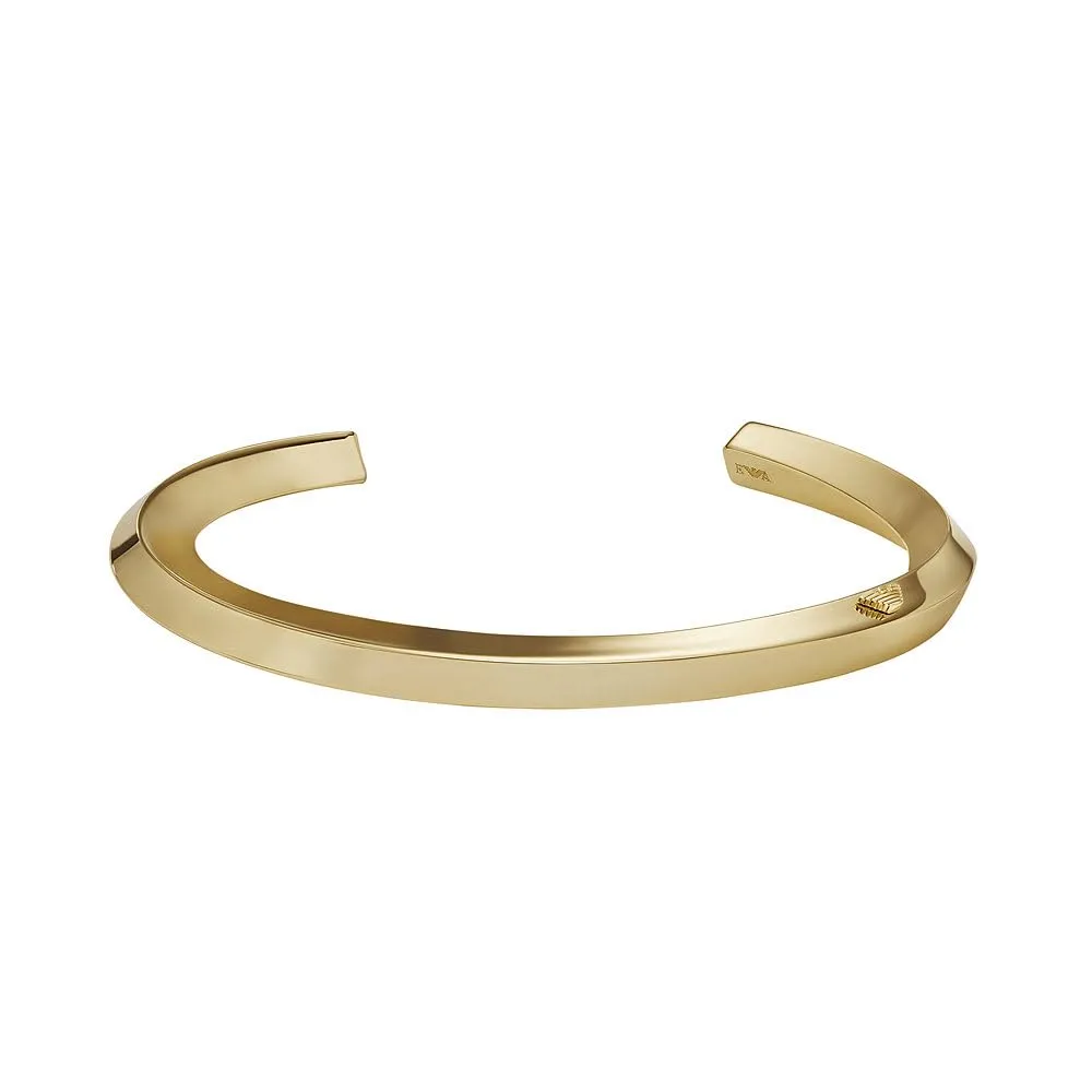 Emporio Armani Open Bangle Bracciale Ottone Oro Zafferano