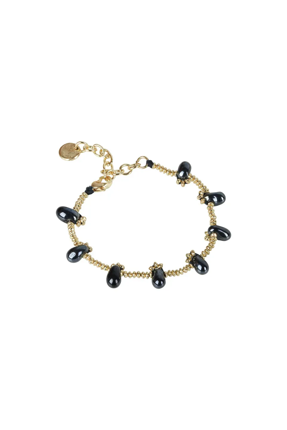 House of Tuhina Ayra bracciale nero smalto oro