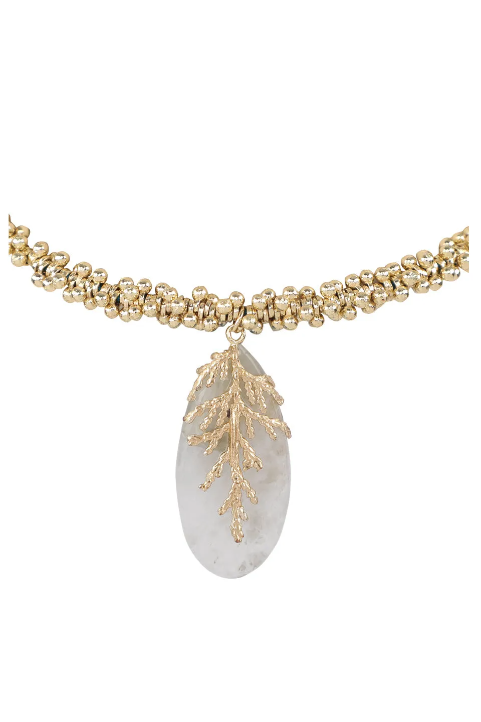 House of Tuhina Leaf Stone choker perline avorio