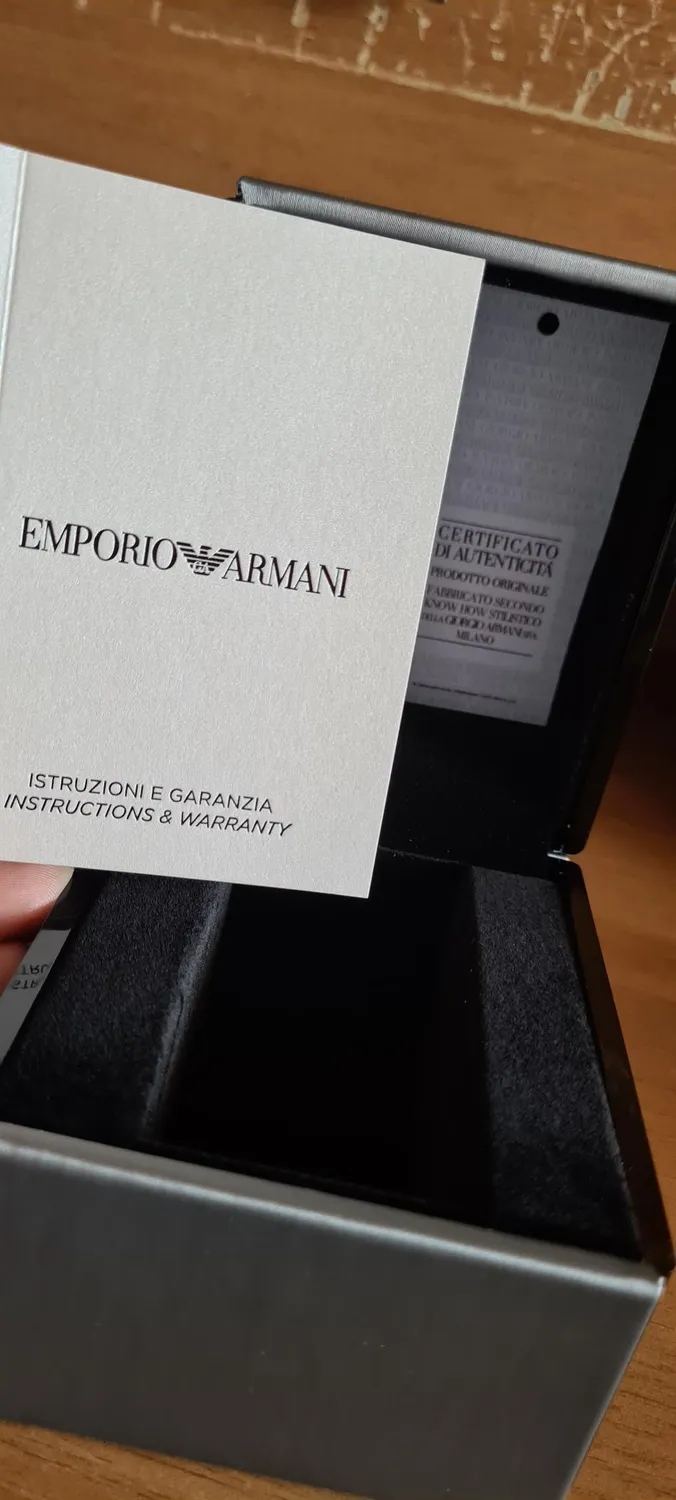 Emporio Armani Orologio Uomo Pelle Nera Quarzo 41 mm