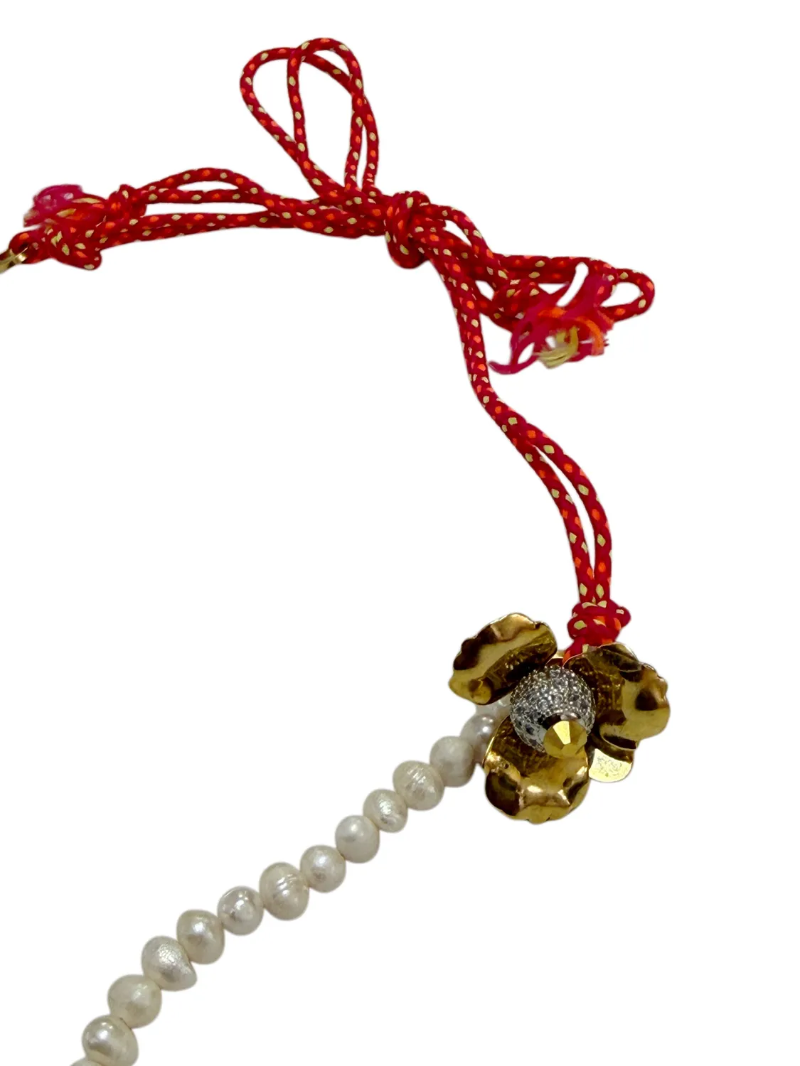 Rada Collana Perle Fiume Cordoncino Rosso
