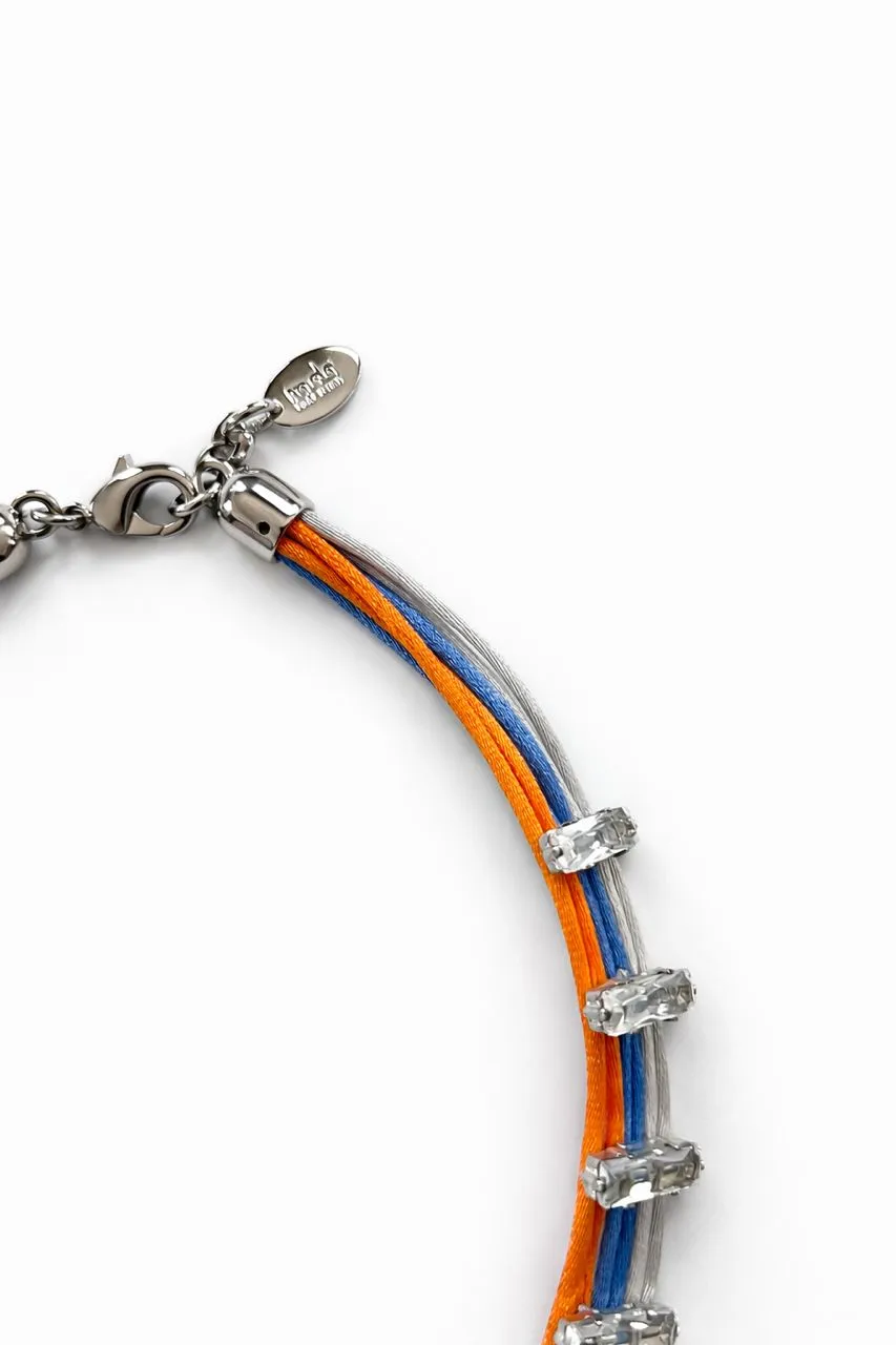 Rada collana geometrica cordoncini strass