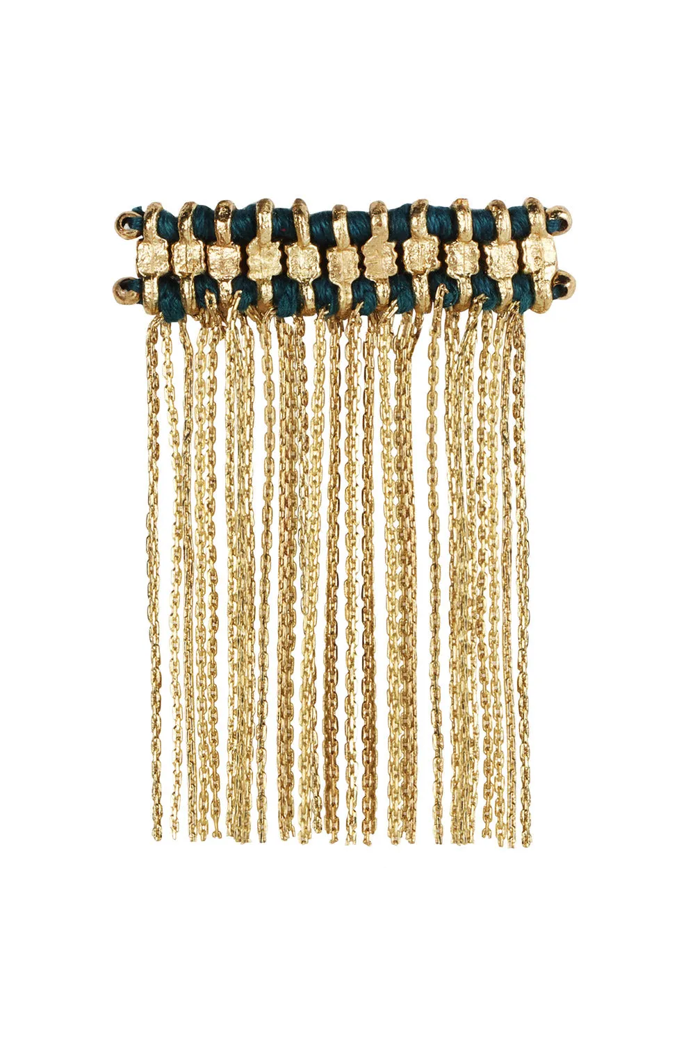 House of Tuhina Aliza Fringe Molletta Capelli Corallo Smaltata