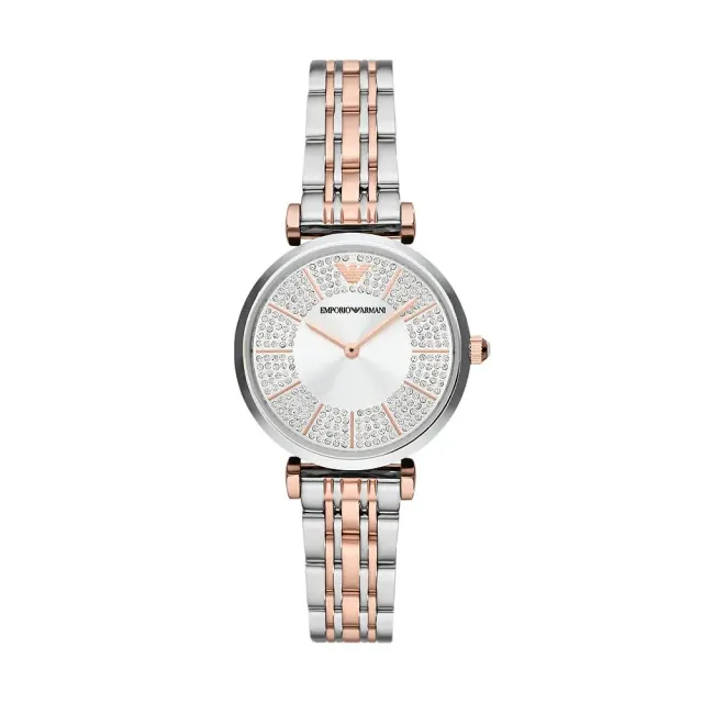 Emporio Armani orologio donna glitter oro rosa e argento