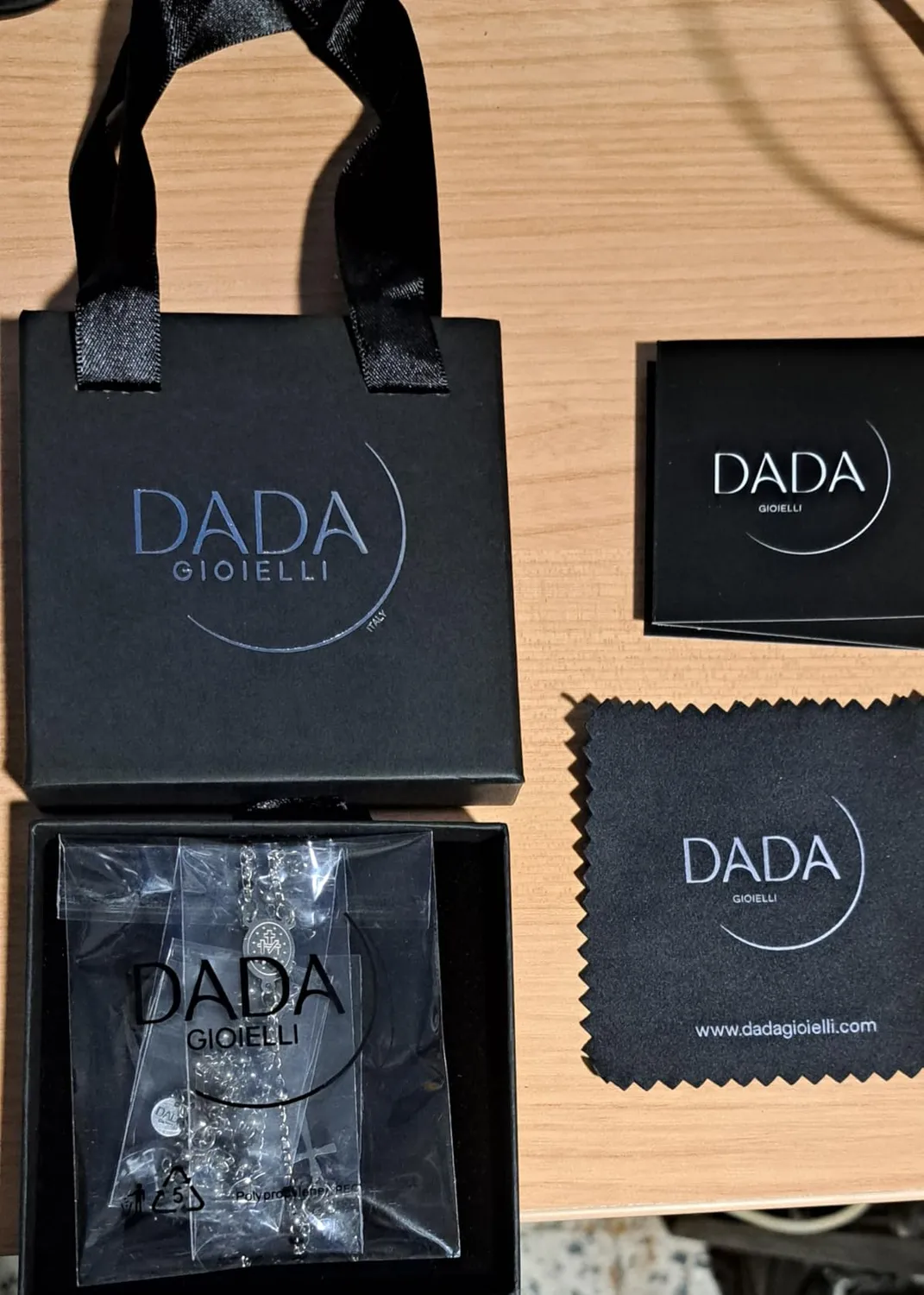 Dada Gioielli Collana Rosario Acciaio Argento e Nero