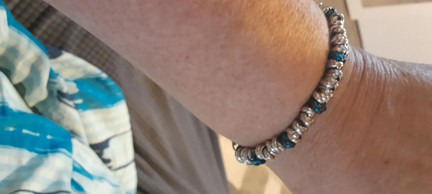 Dada Gioielli Bracciale Donna Anelli Blu Acciaio