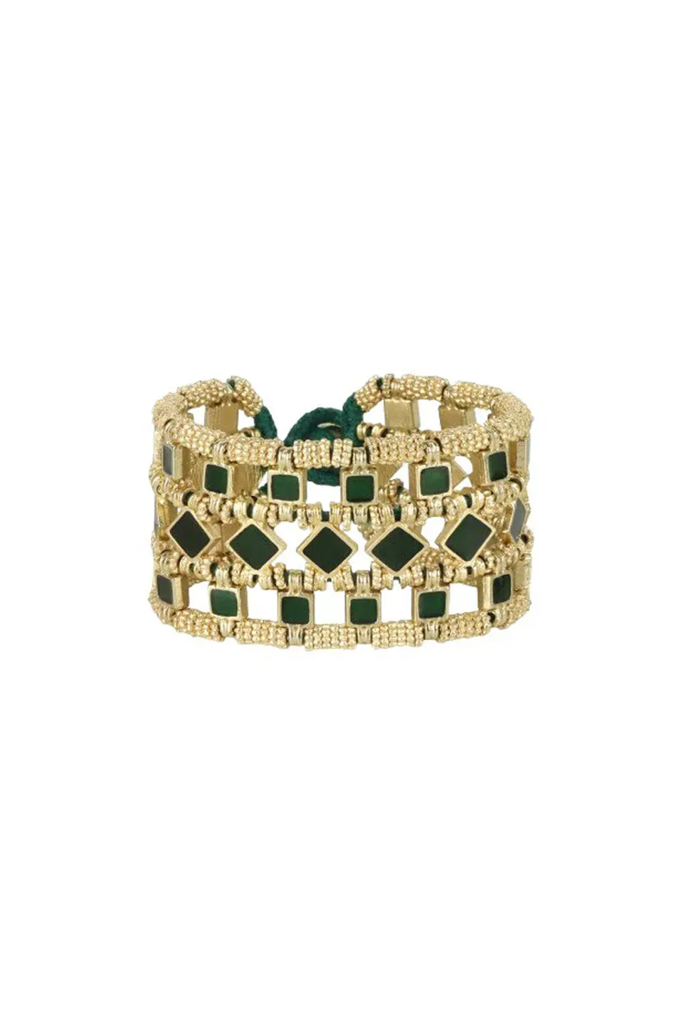 House of Tuhina Falak Mumtaz bracciale smaltato oro