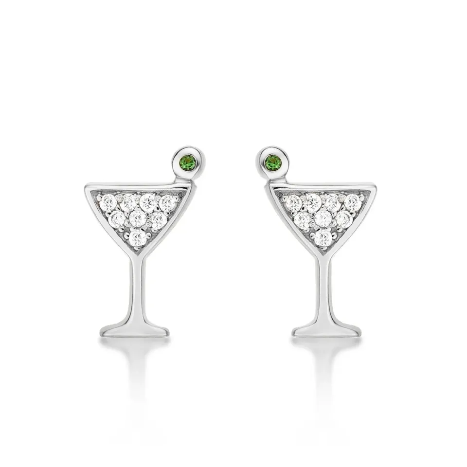 Diamond Treats Orecchini Cocktail Martini Argento Zirconi