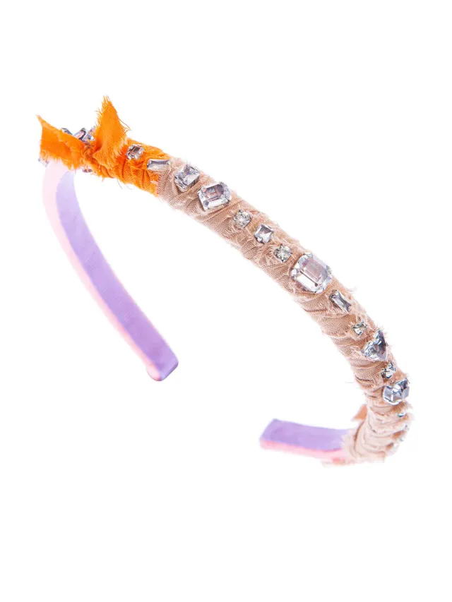 Rada Nastri e Pietre cerchietto rosa cristallo