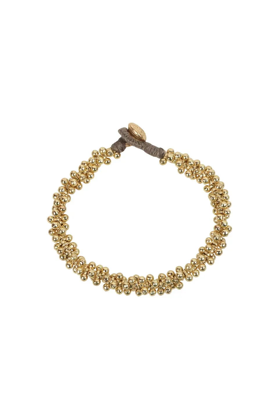House of Tuhina Moon Gold MG26 Look1 bracciale perline oro fatto a mano