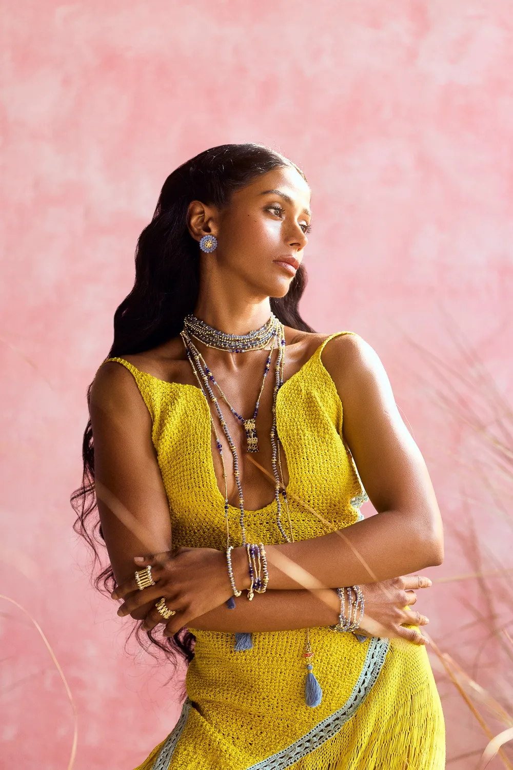 House of Tuhina Trajva Kanya bracciale lavanda Sun Gold