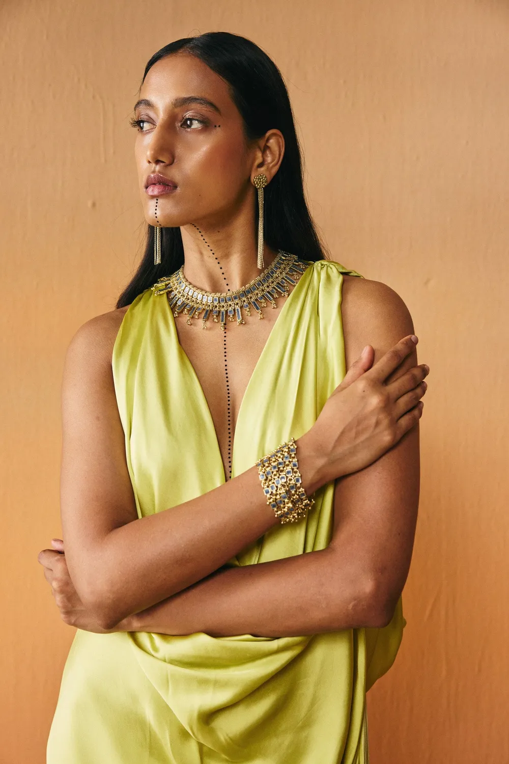 House of Tuhina Enamel Ocean bracciale smalto blu