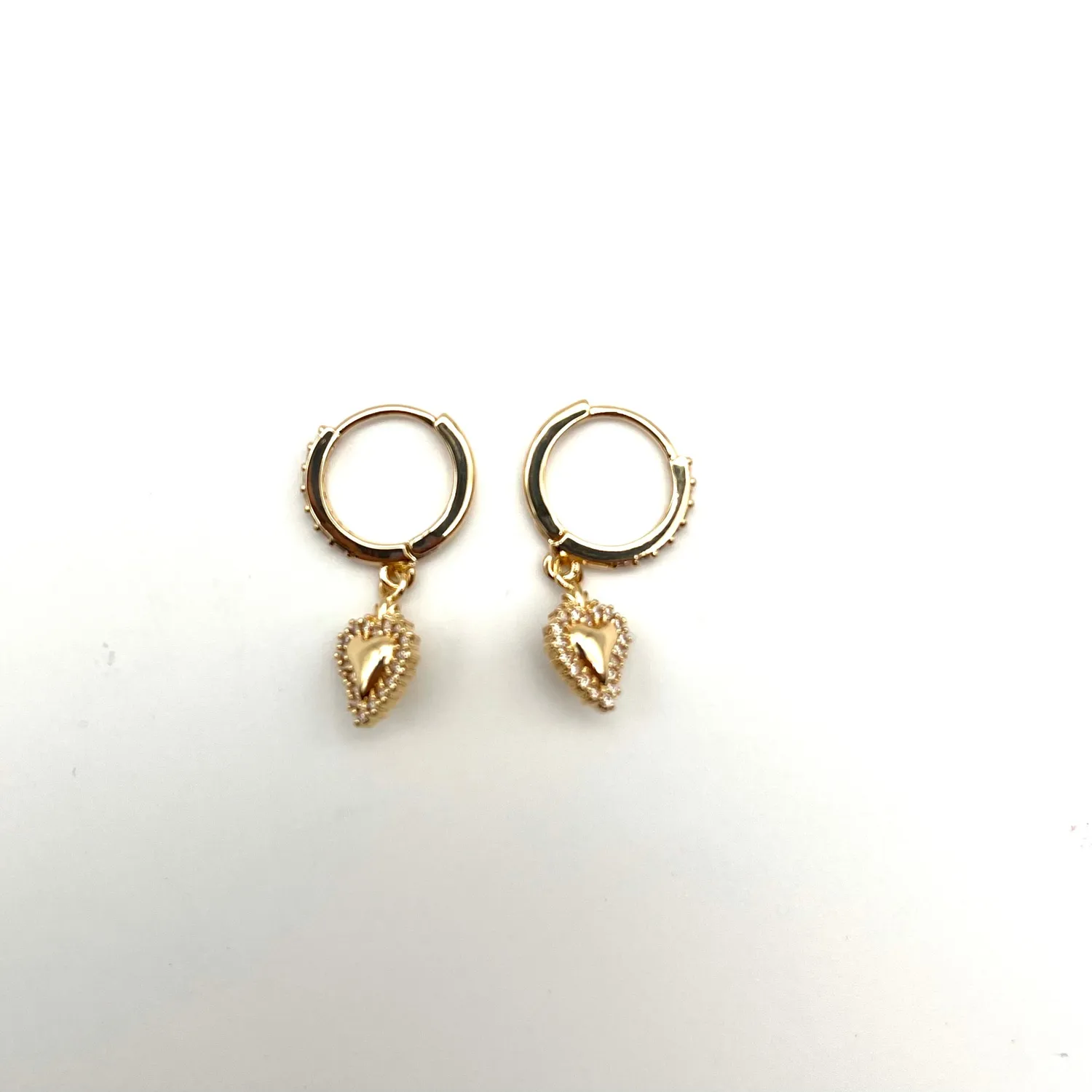 Ornamenta Cerchio con Cuore orecchini acciaio dorato
