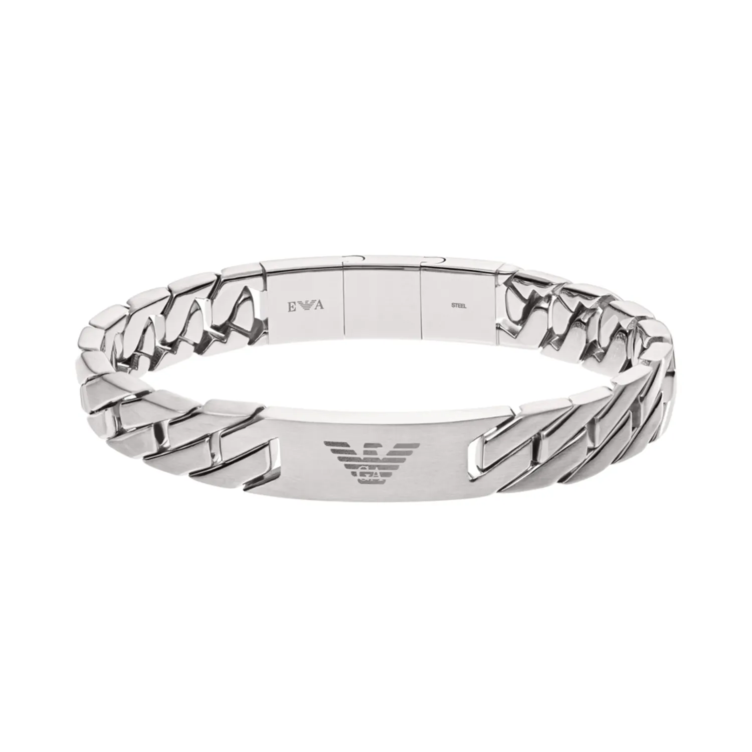 Emporio Armani Bracciale Uomo Acciaio Argento Maglie