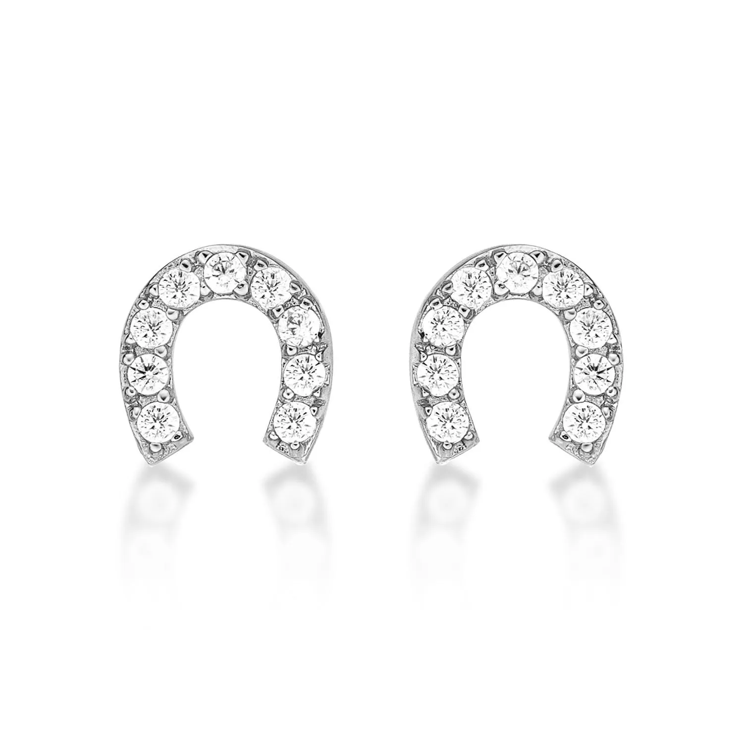 Diamond Treats Orecchini Ferro Cavallo Oro Zirconi Argento