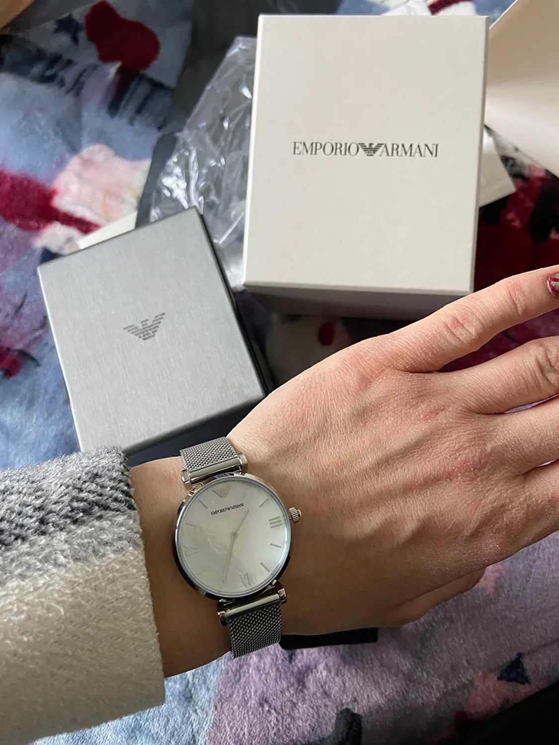 Emporio Armani Orologio Donna Argento Rosa Chiaro