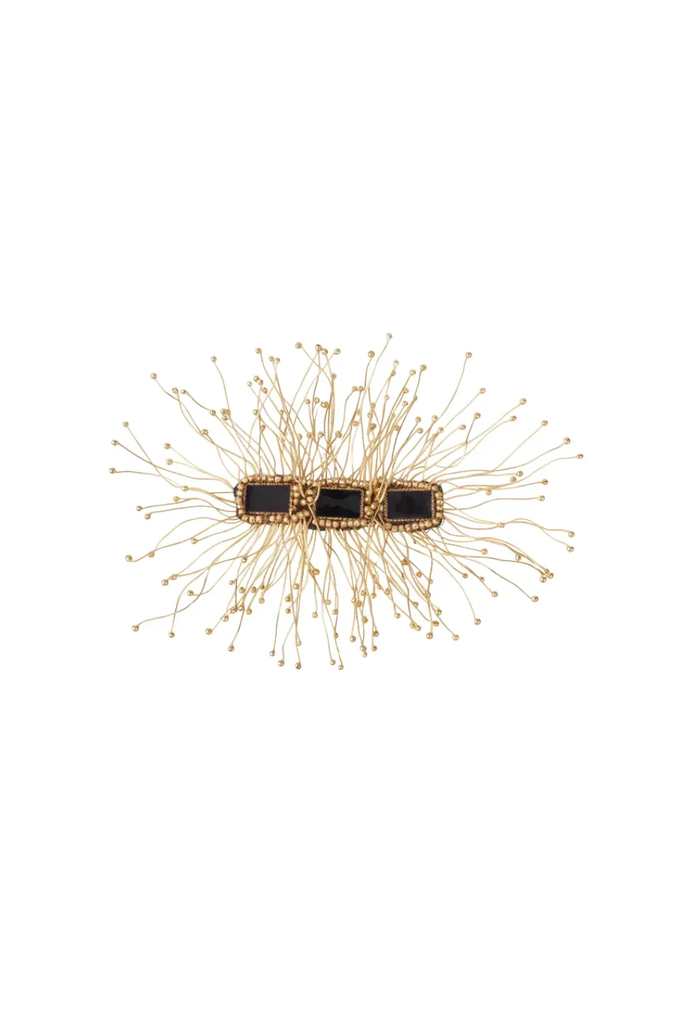 House of Tuhina Coral spilla nero Baisa Gold