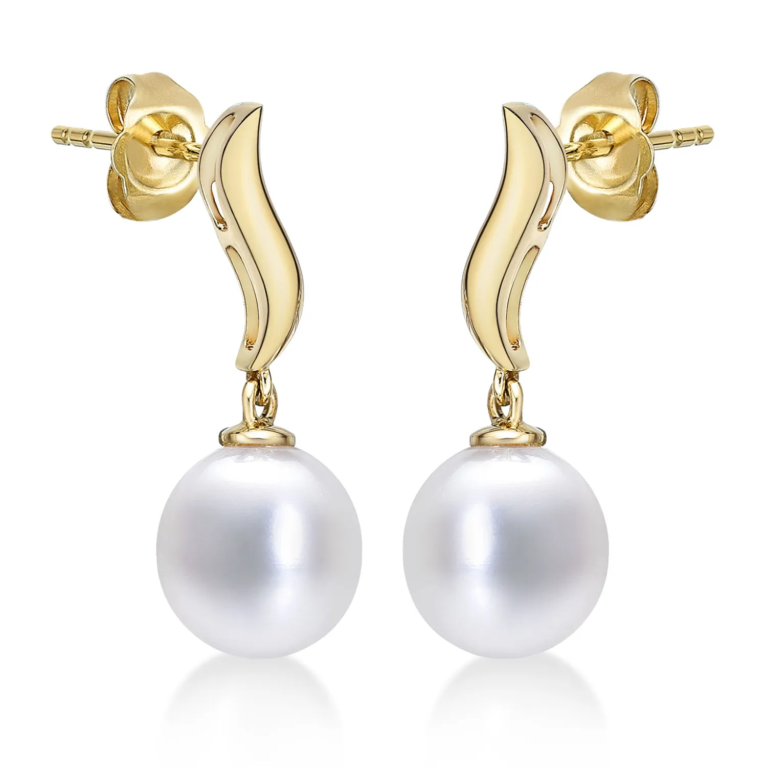 Diamond Treats Orecchini Perle Acqua Dolce Oro Giallo 9K Pendenti
