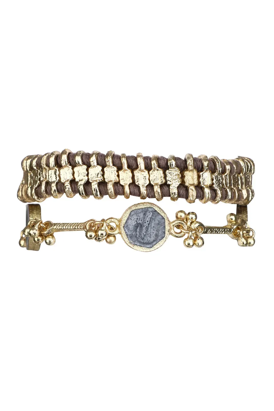 House of Tuhina Falak Round Enamel bracciale smalto oro