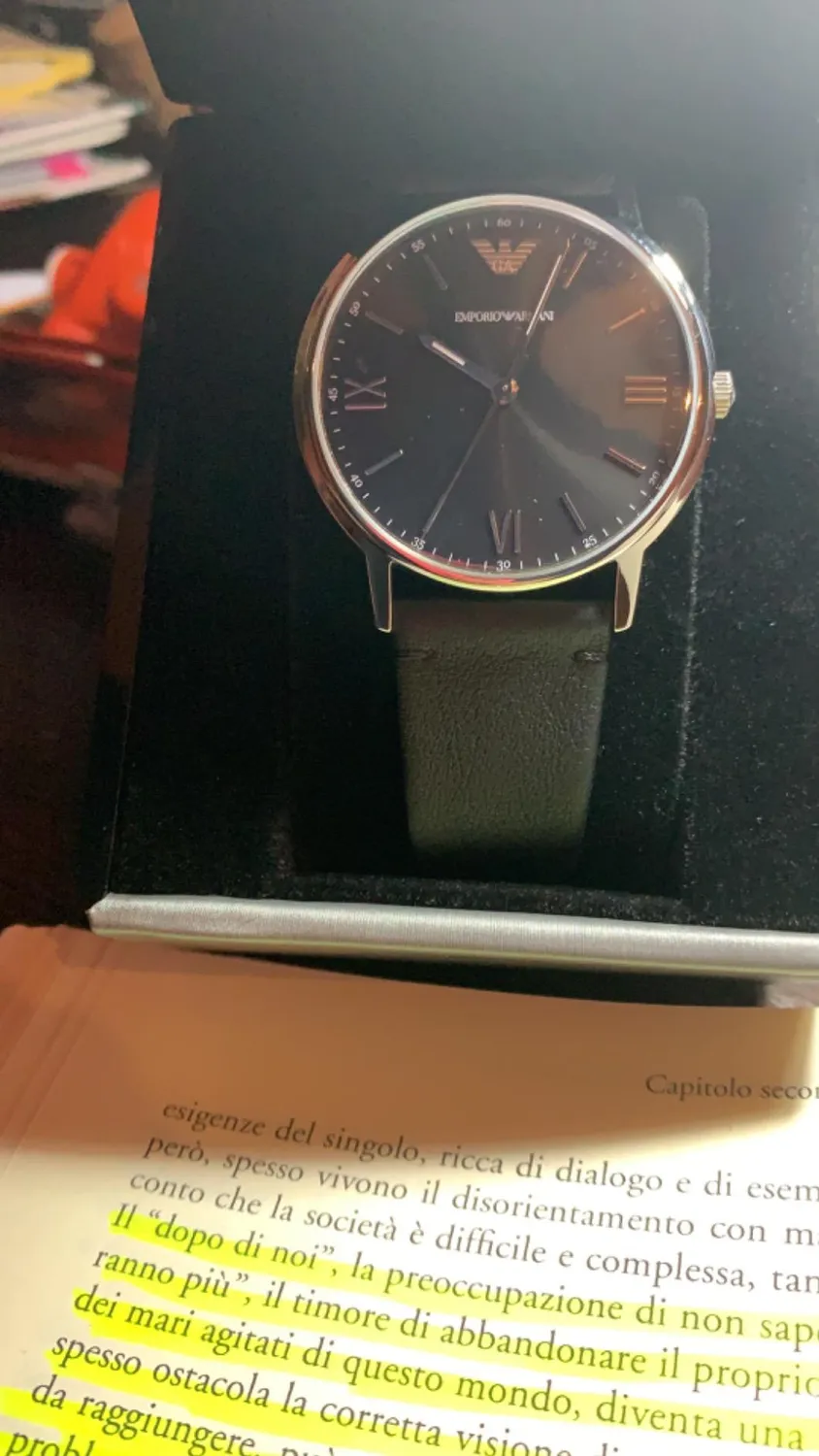 Emporio Armani Orologio Uomo Blu e Argento Classico