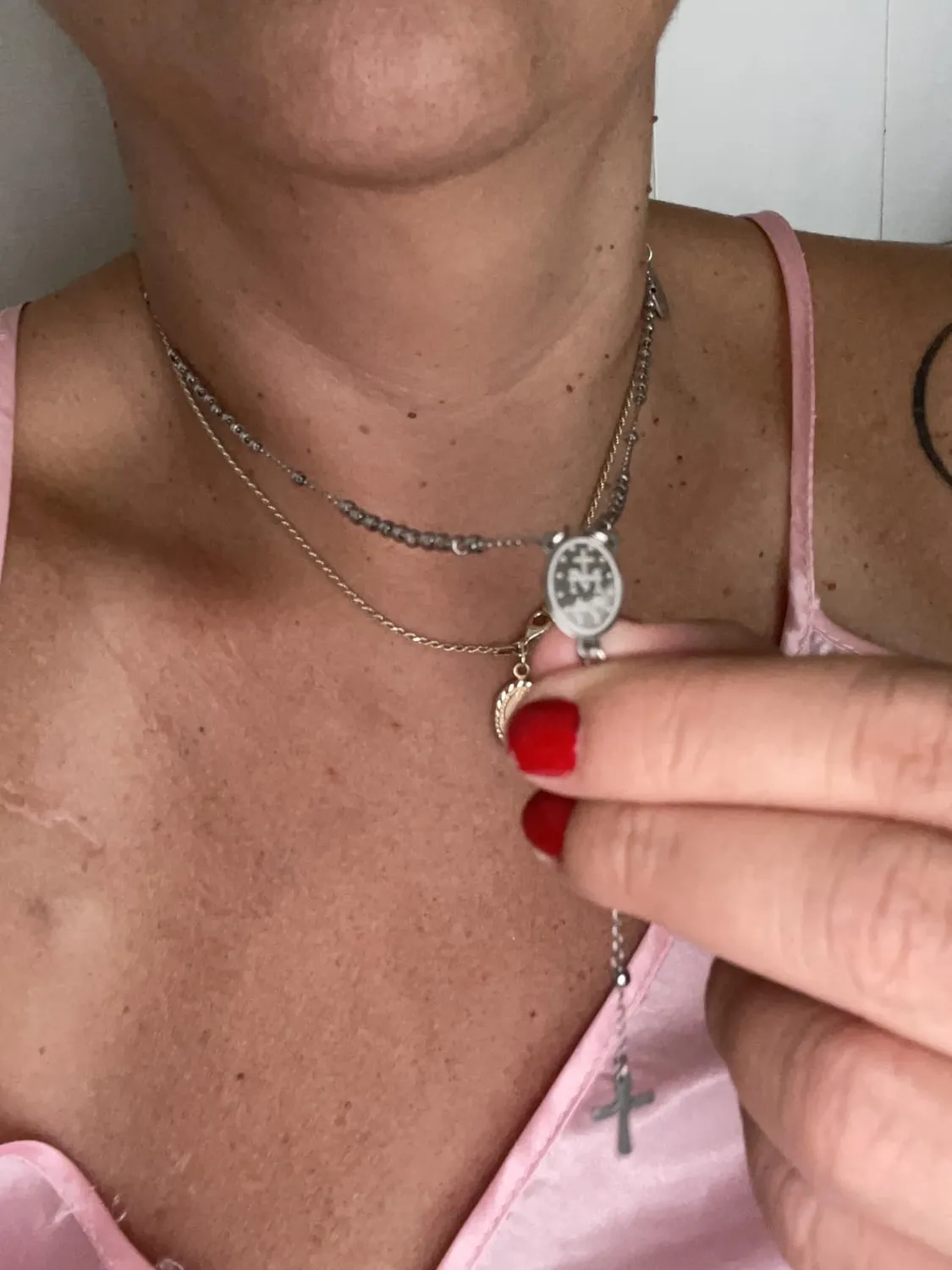 Dada Gioielli Collana Rosario Acciaio Argento e Nero