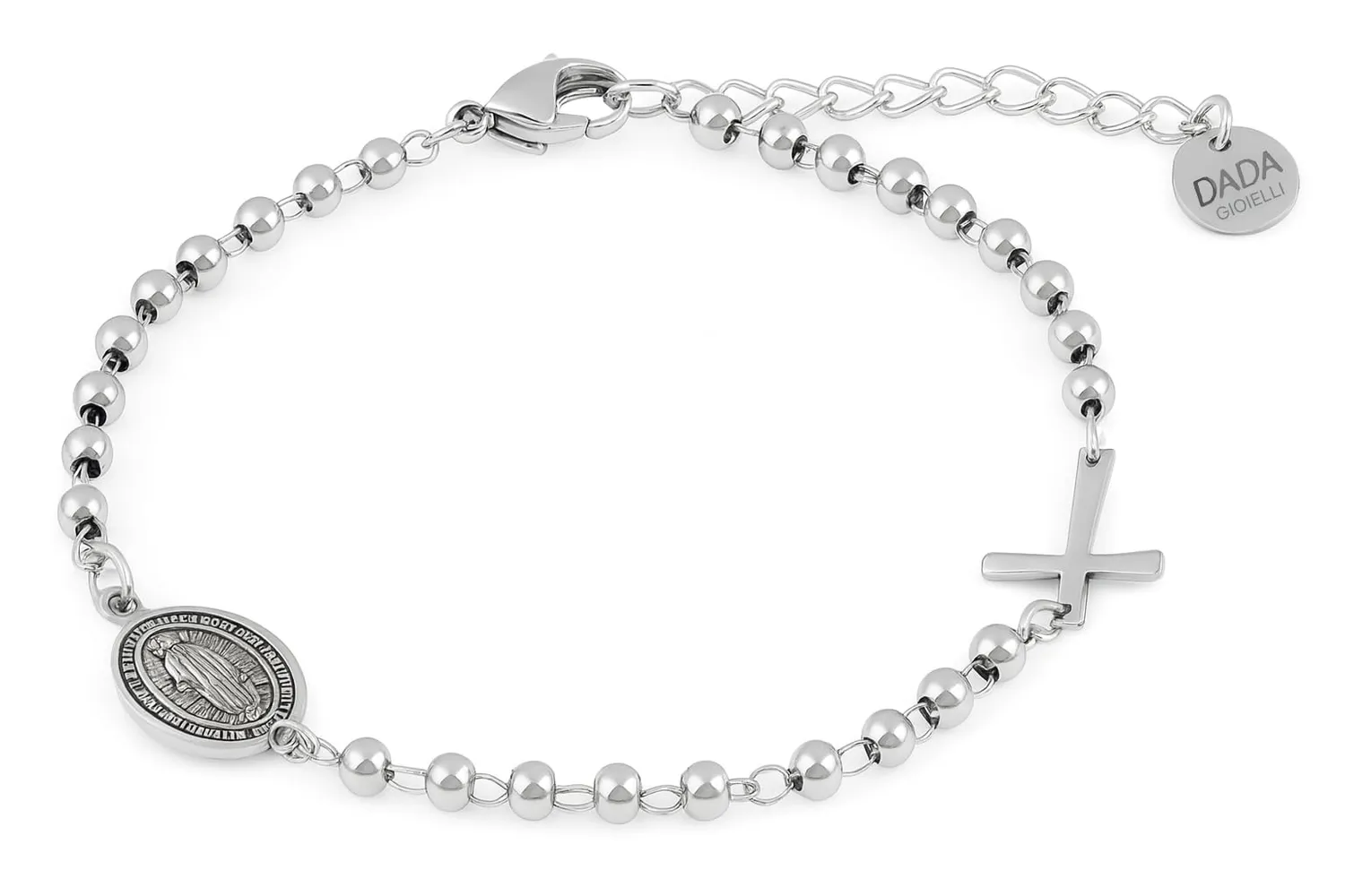 Dada Gioielli Bracciale Rosario Argento Acciaio 1pz
