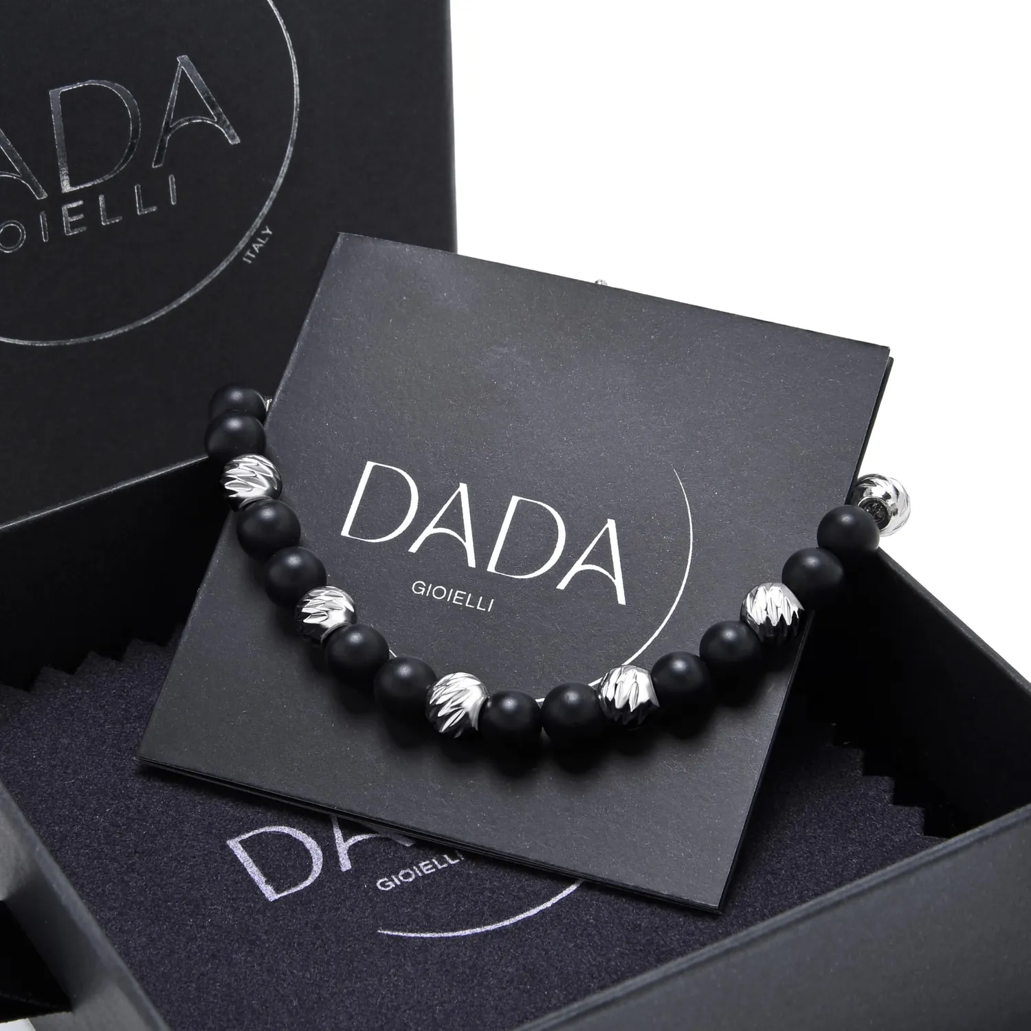 Dada Gioielli Bracciale Donna Pietre Naturali Agata Nera