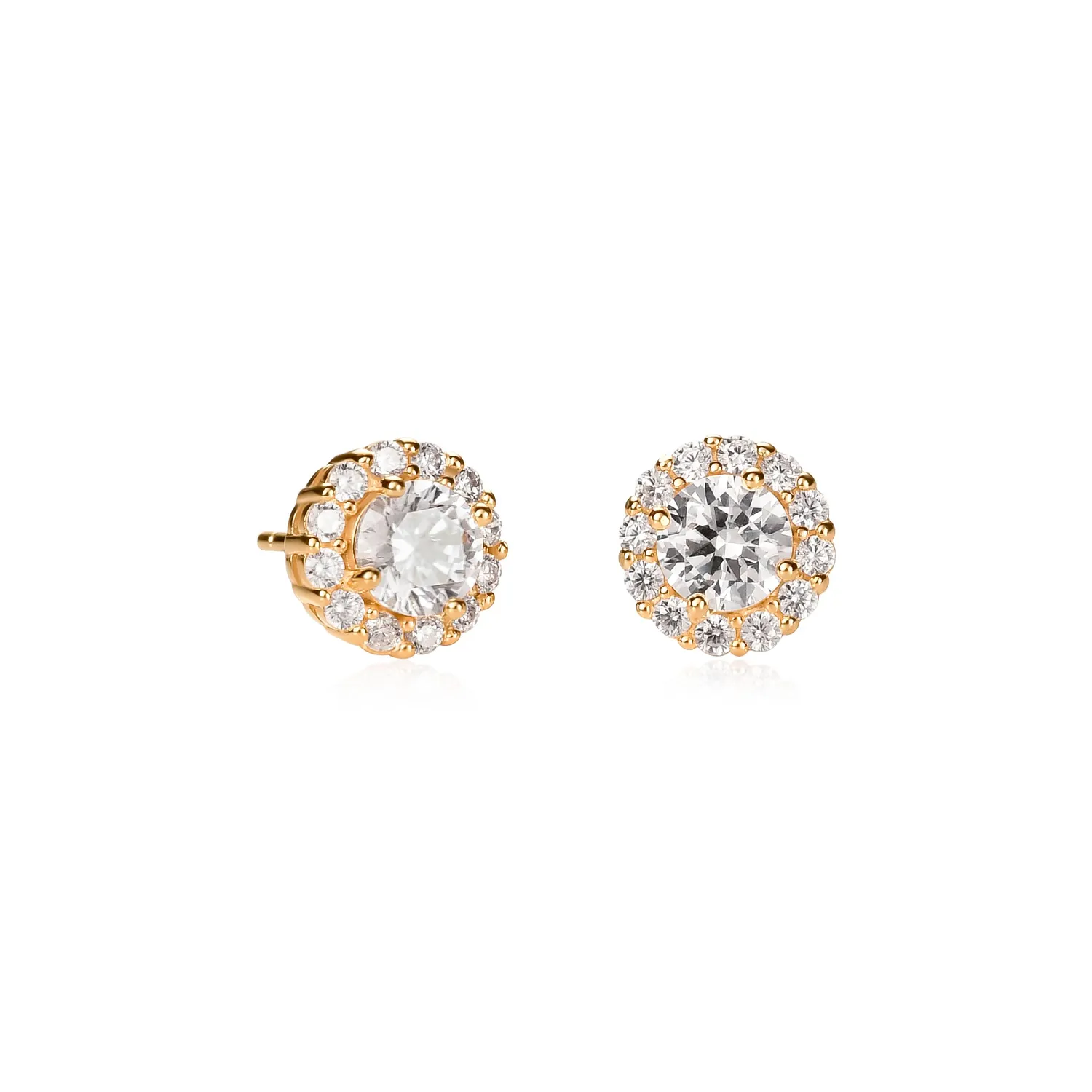 Diamond Treats orecchini lobo argento bianco pietra halo