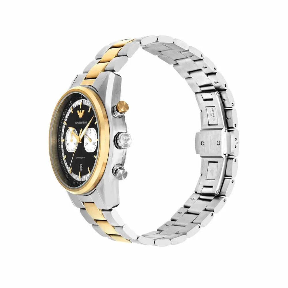 Emporio Armani orologio uomo argento e oro