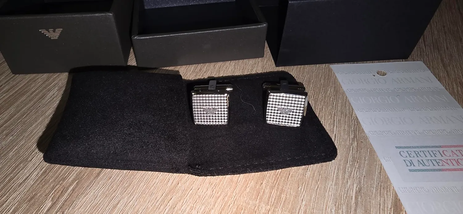 Emporio Armani Jewels Gemelli Uomo Argento e Oro acciaio