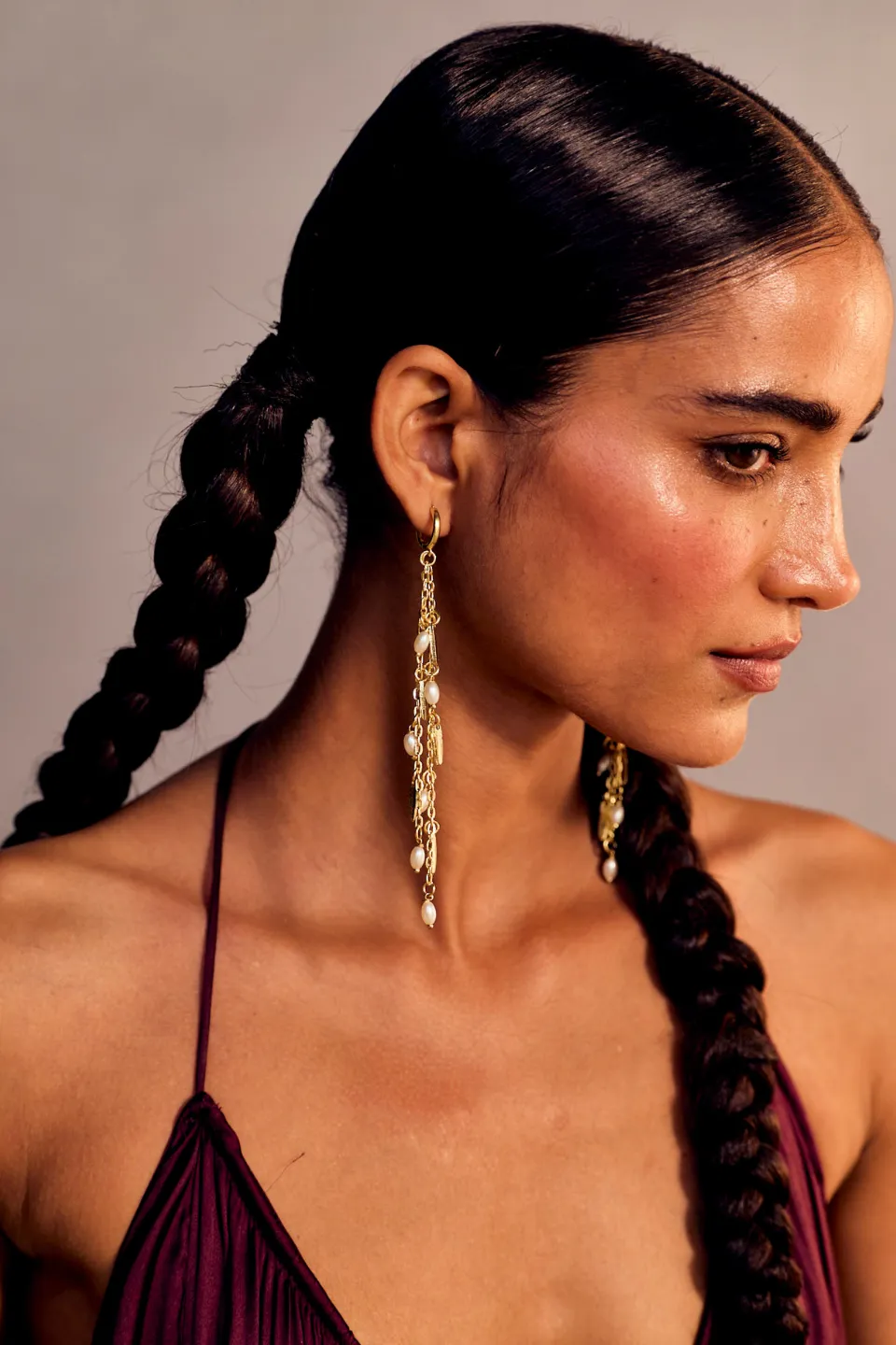 House of Tuhina Nayra Orecchini Moon Gold fatti a mano