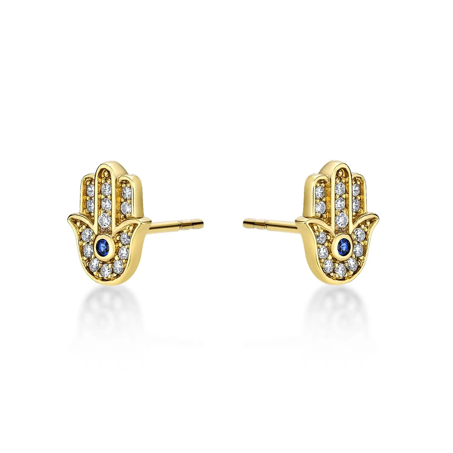 Diamond Treats orecchini Mano di Fatima argento 925 oro zirconia