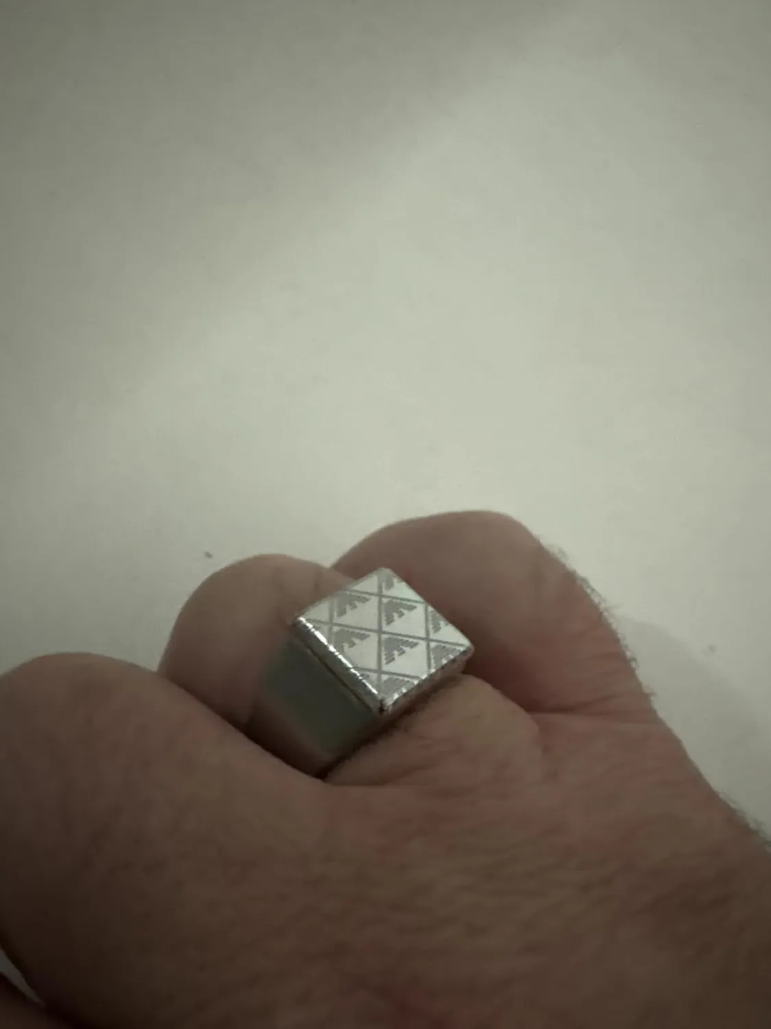 Emporio Armani Anello Uomo Sigillo Acciaio Misura 10
