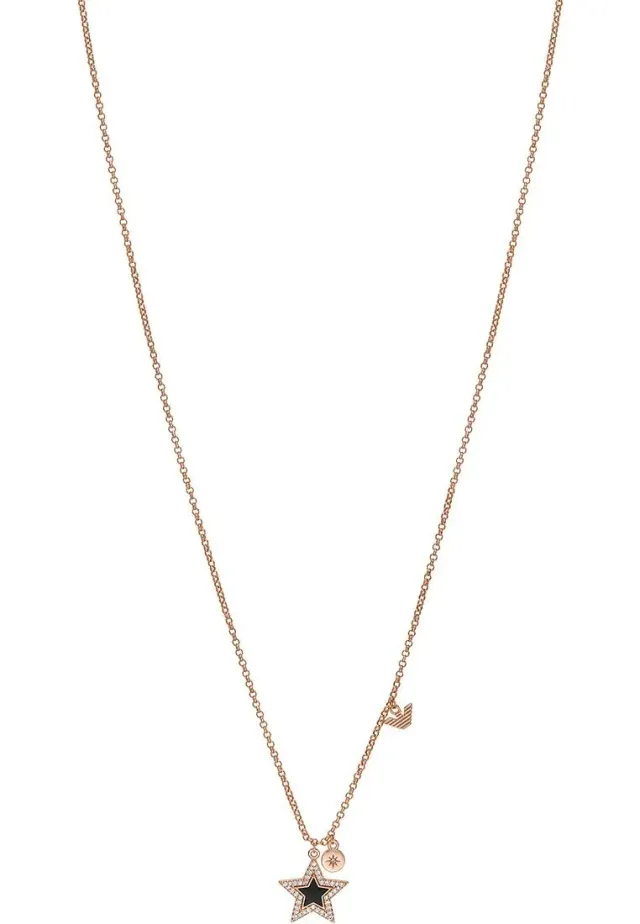 Emporio Armani Collana Donna Oro Nero Lucido Ottone